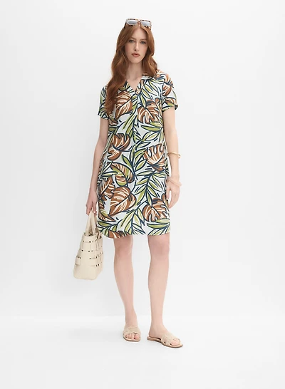 Graphic Leaf Print Dress