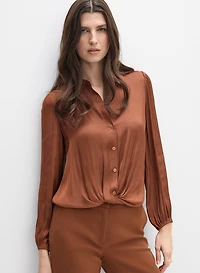 Blouse froissée en satin