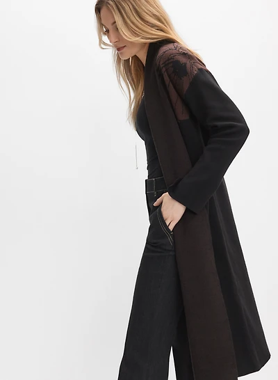 Long Floral Detail Cardigan