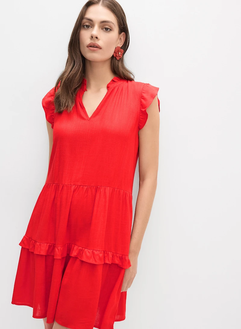 Robe en mélange de lin