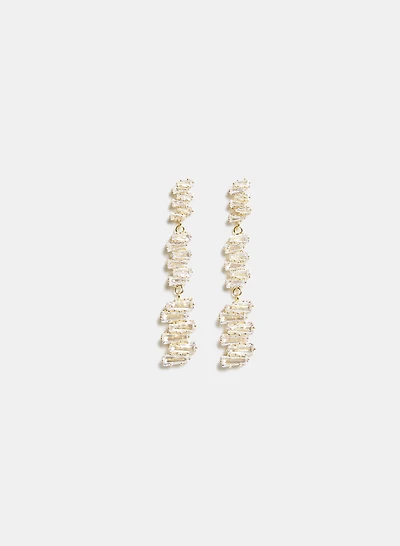 Cubic Zirconia Baguette Earrings