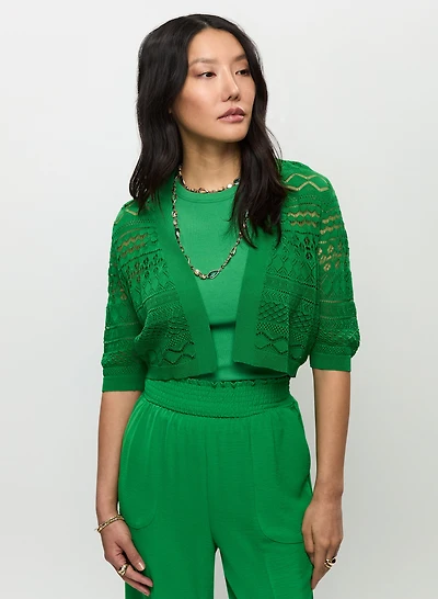 Pointelle Knit Bolero