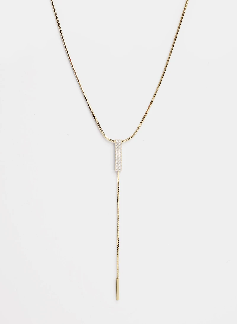 Rectangular Crystal Pendant Necklace