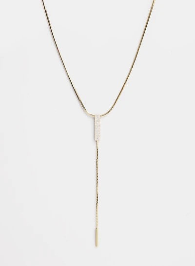 Rectangular Crystal Pendant Necklace