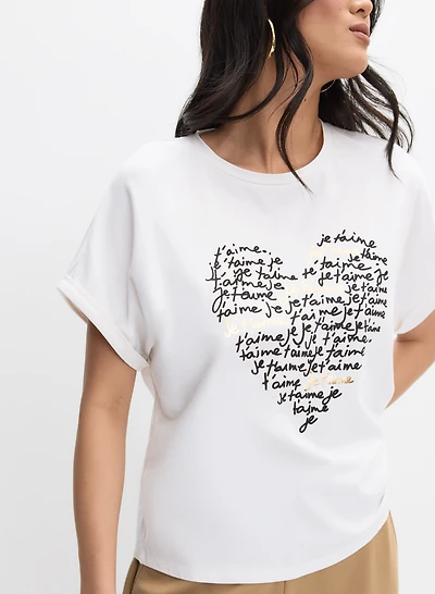 Heart Text T-Shirt