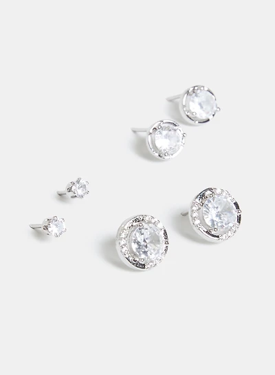 Crystal Stud Earrings Set