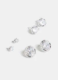 Crystal Stud Earrings Set