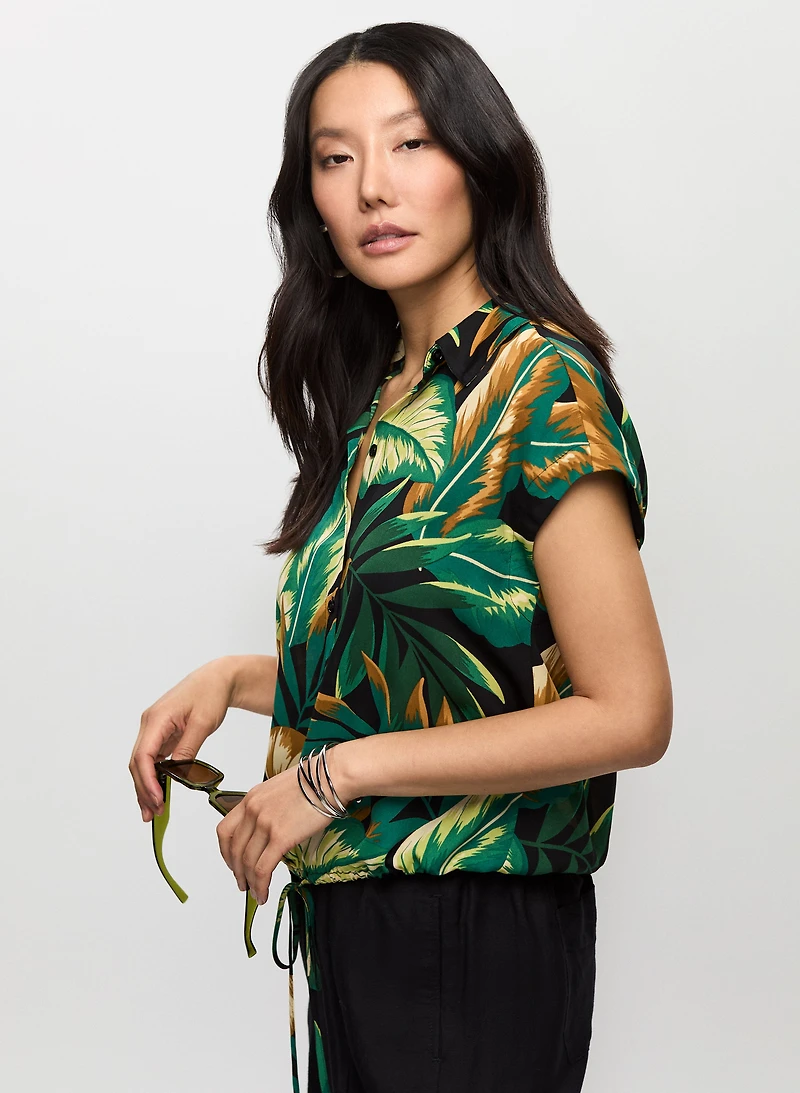 Blouse à palmiers et cordon