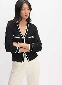 Contrast Trim Cardigan