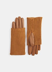 Gants à empiècement en tricot