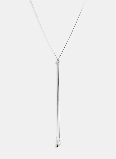 Pearl Drop Bolo Necklace