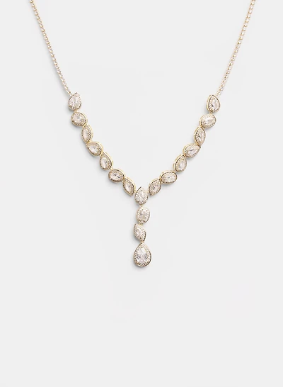 Crystal Y-Shaped Necklace