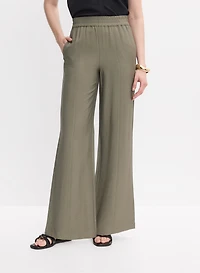 Wide-Leg Crinkle Pants