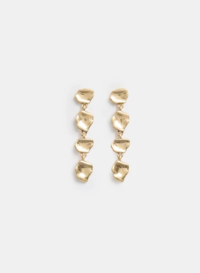 Linear Tiered Disc Earrings