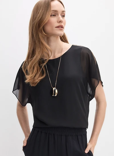 Joseph Ribkoff - Blouse en chiffon à paillettes