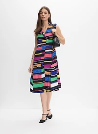 Joseph Ribkoff - Multi Striped A-Line Dress