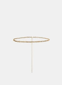 Thin Metallic Chain Belt