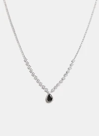 Collier en cristaux à pendentif goutte d'eau 