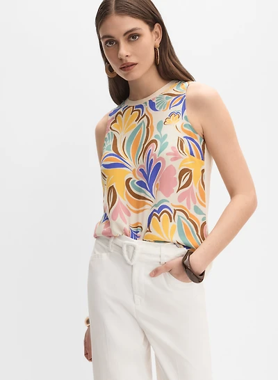 Graphic Floral Tank Top