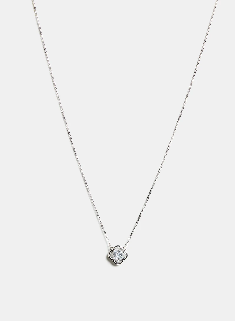 Collier trèfle en zircons cubiques