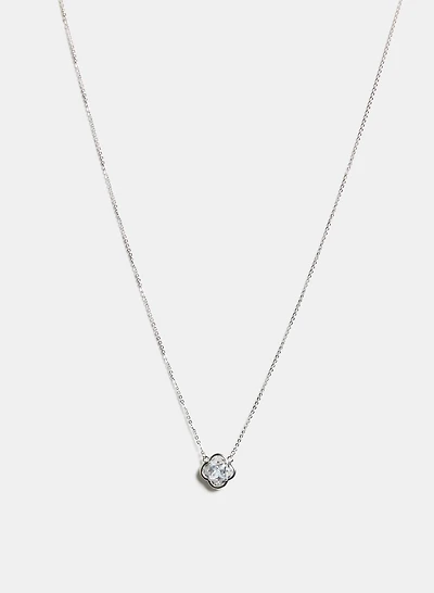 Cubic Zirconia Clover Necklace