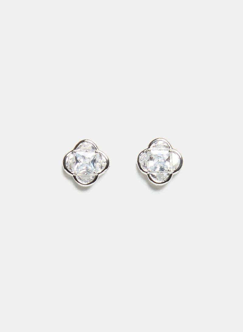 Cubic Zirconia Clover Earrings