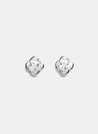 Cubic Zirconia Clover Earrings