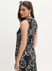 Graphic Leaf Print Top