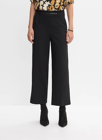 Zip Detail Culotte Pants