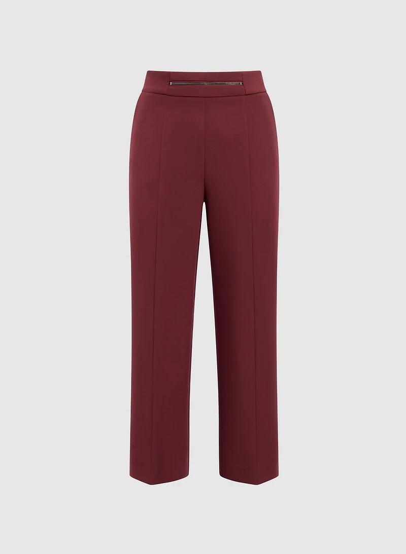 Zip Detail Culotte Pants