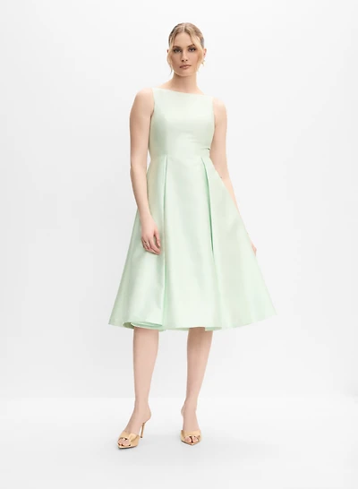 Adrianna Papell - Satin Box Pleat Dress