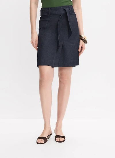 Wrap Denim Skirt