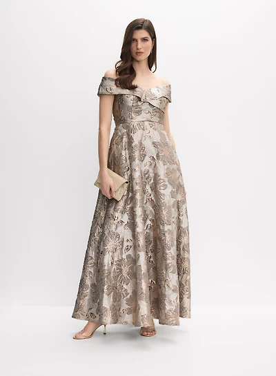 Alex Evenings - Floral Jacquard Gown