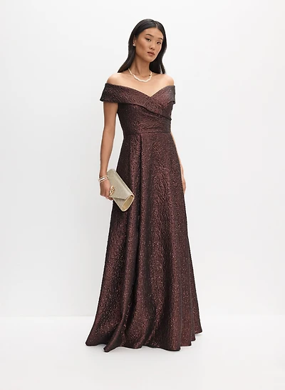 Metallic Jacquard Dress
