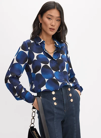 Blouse boutonnée à motif