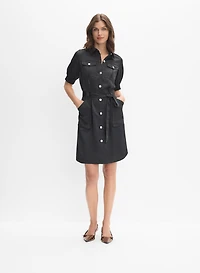 Satin Shirt Dress