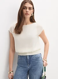 Blouse à mancherons en chiffon