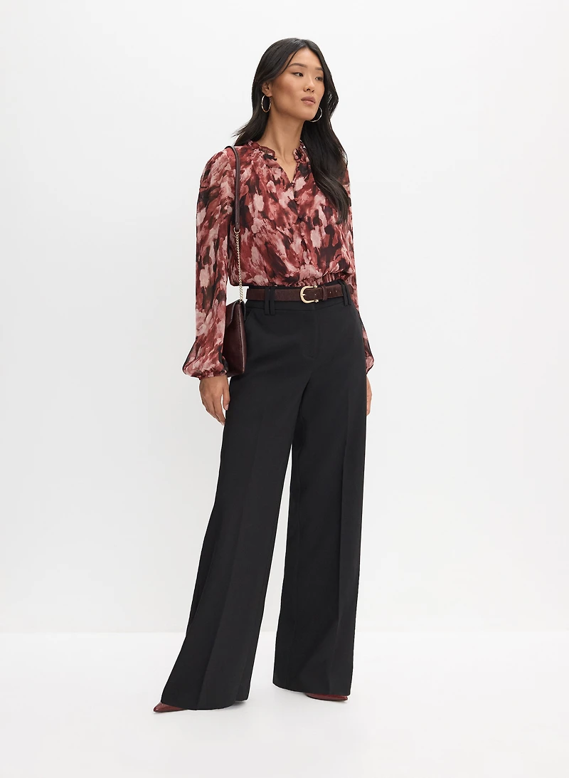Abstract Chiffon Blouse