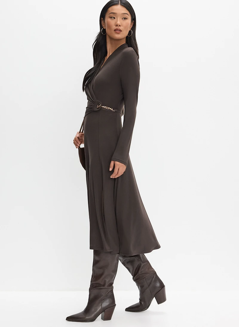 Joseph Ribkoff - Wrap-Front Midi Dress