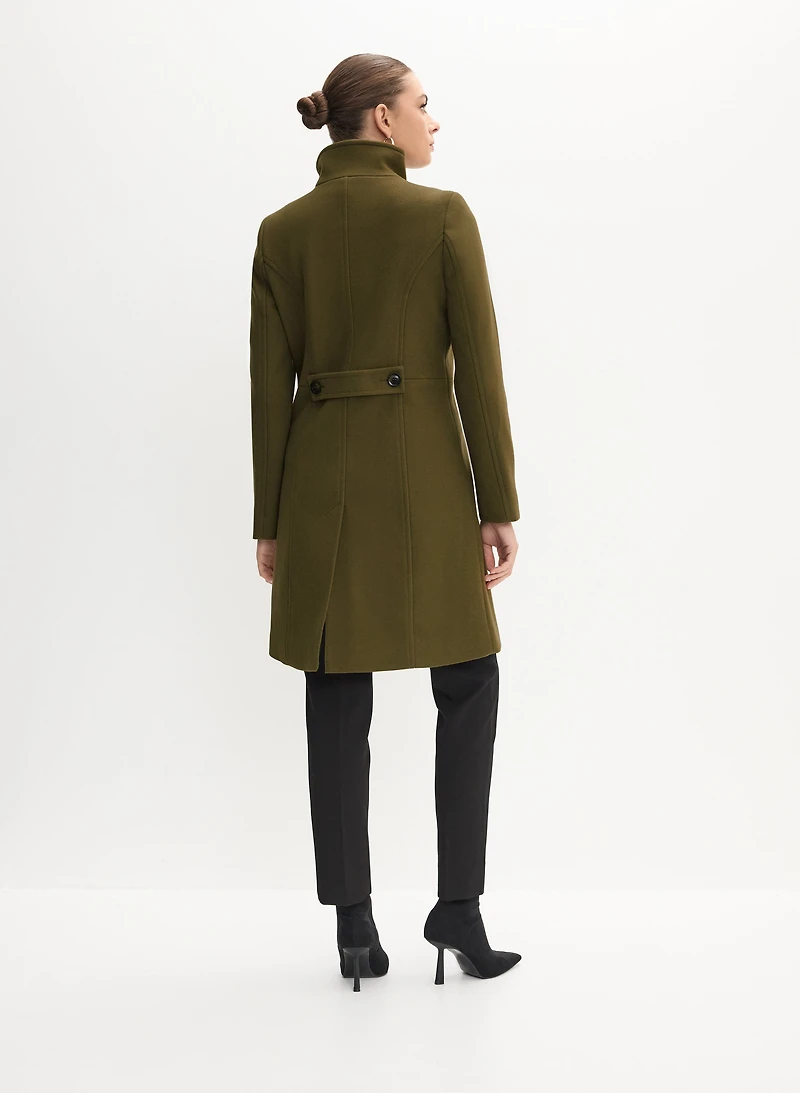 Manteau en mélange de laine à col montant
