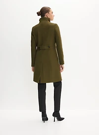 Manteau en mélange de laine à col montant