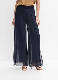Pantalon à jambe large en chiffon