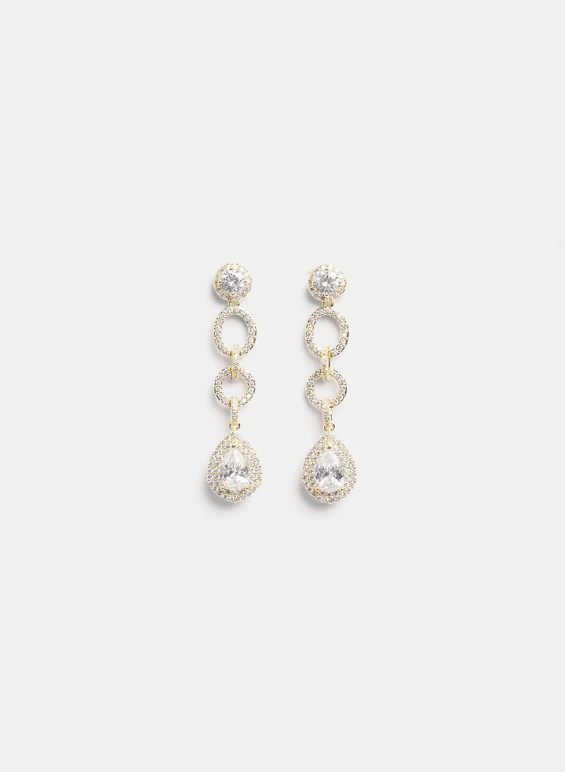 Boucles d'oreilles linéaires à cristaux