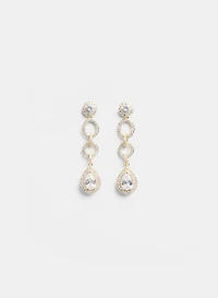 Boucles d'oreilles linéaires à cristaux