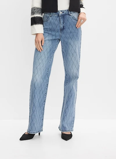 Jean à motif de diamants