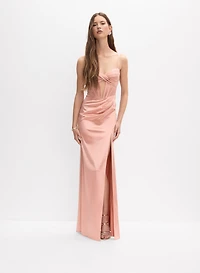 Satin Cut-Out Detail Dress
