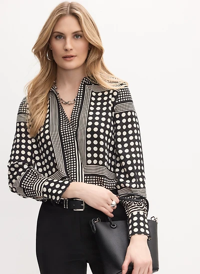 Mixed Print Blouse