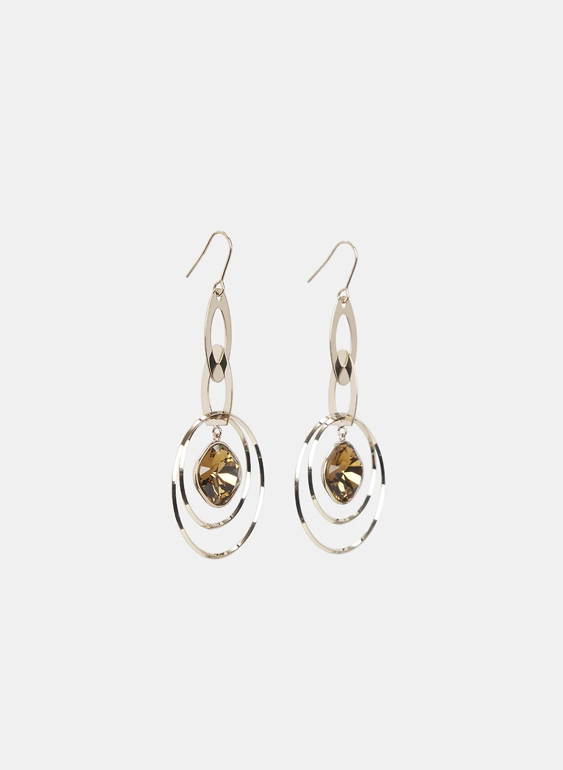Tiered Ring Pendant Earrings