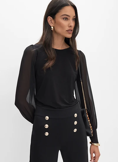 Haut à manches en chiffon