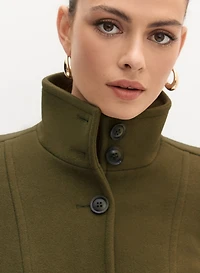 Manteau en mélange de laine à col montant